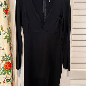Lulus Brand Black Midi Cocktail Dress Bodycon Size Large